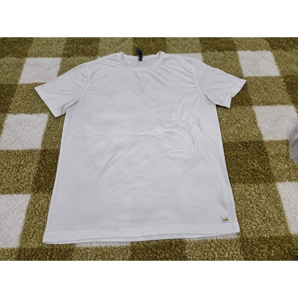 Vuori Strato Tech Tee White Short Sleeve Performance T-Shirt Mens Large L
